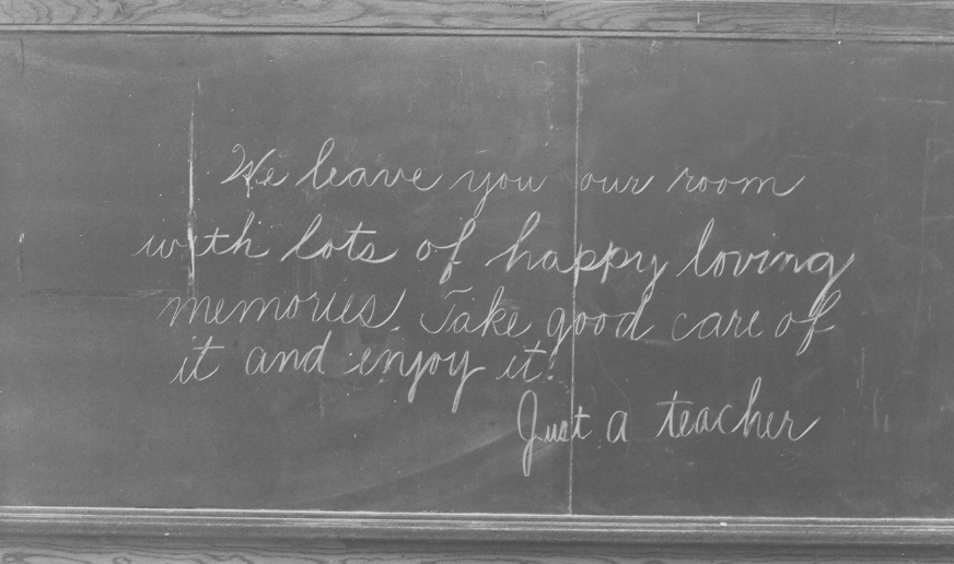 Blackboard from Quirk Cultural Center, formerly an elementary school.