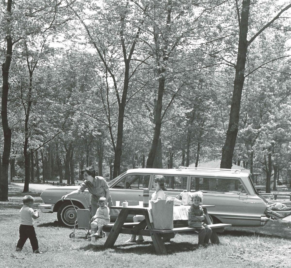 1960's family enjoying park life in Cuyahoga Falls
