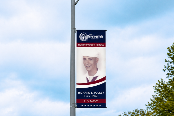 Veteran banner on pole